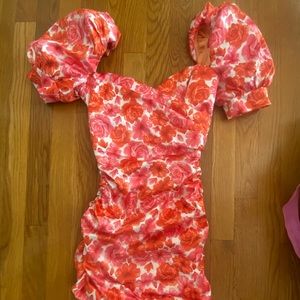 OH POLLY FLORAL PUFF SLEEVE DRESS SHORT